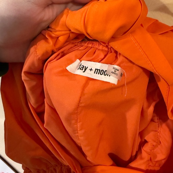 Chic Orange Mini Dress with Ruffle Detail - Picture 3 of 3